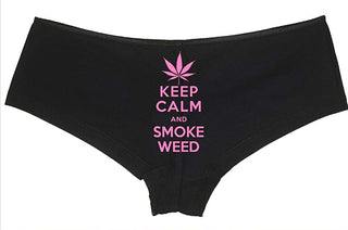 Keep Calm Smoke Weed - Black Boyshort