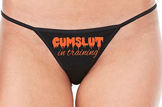 Cumslut in Training - Black String Thong