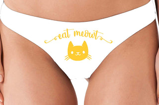Eat Meowt Pussy Cat - White Thong
