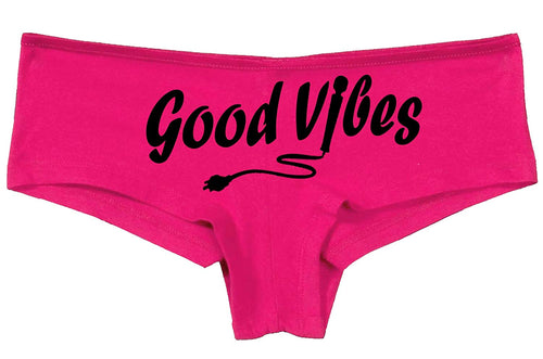 Knaughty Knickers Good Vibes Magic Wand Vibrator Sexy Pink Boyshort Cute Flirty