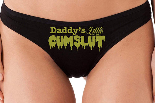 Knaughty Knickers Daddys Little Lil cumslut Cum Slut DDLG BDSM Owned Black Thong