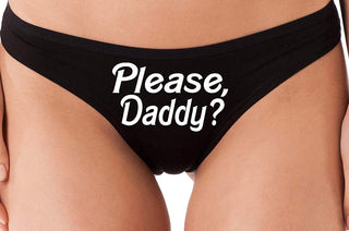 Please Daddy? - Black Thong
