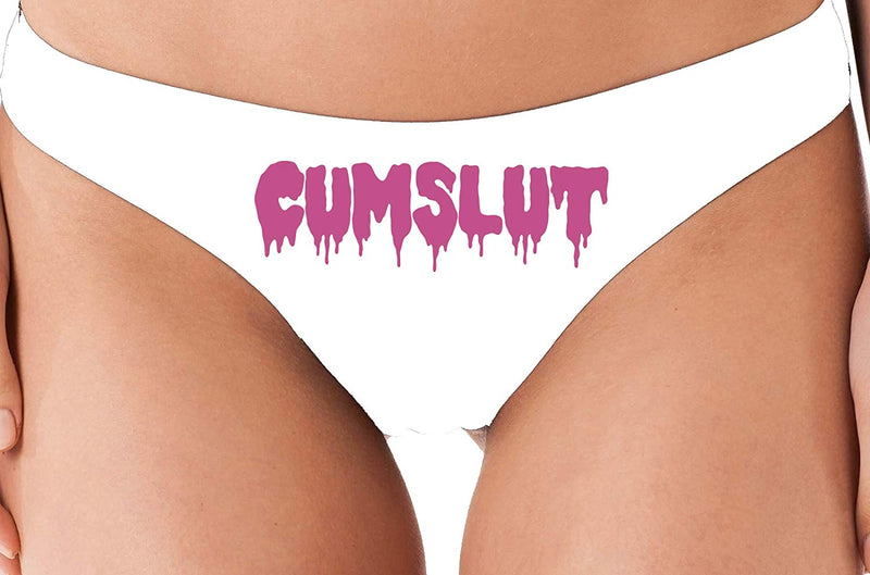 Knaughty Knickers Cumslut Panties Cum Slut Sexy White Thong BDSM DDLG CGL Panty