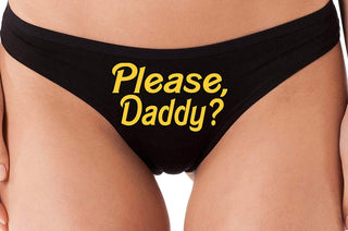 Please Daddy? - Black Thong