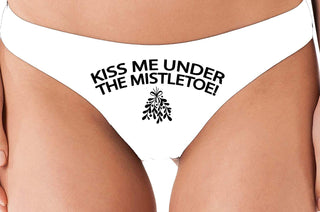 Kiss Me Under The Mistletoe - White Thong
