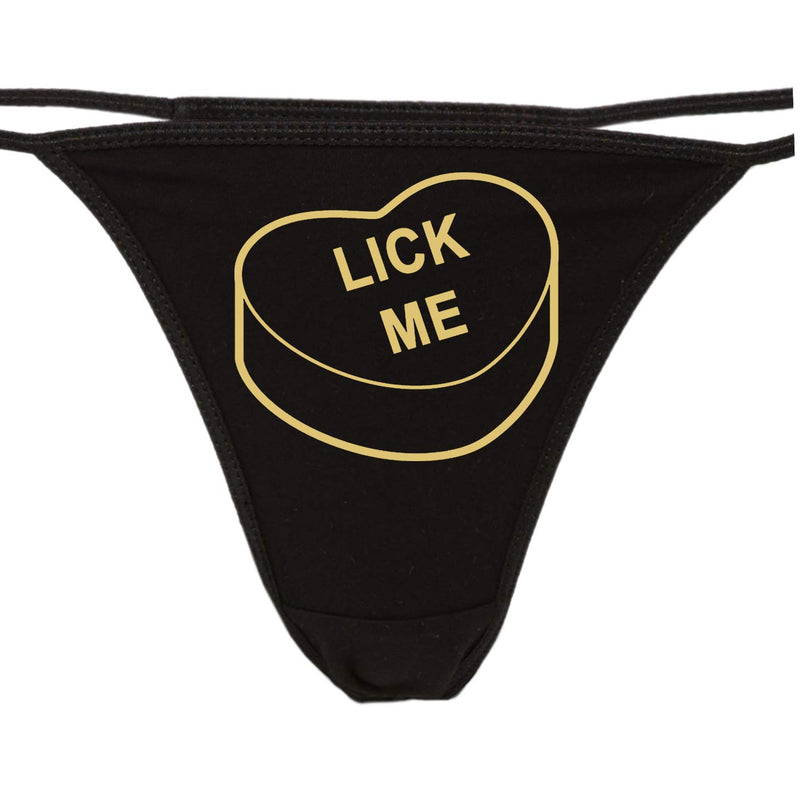 Knaughty Knickers Women's Cute Lick Me - Valentine Candy Thong