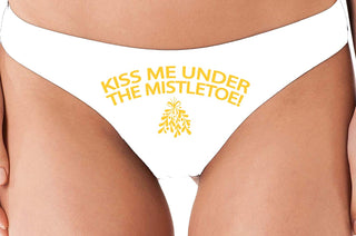 Kiss Me Under The Mistletoe - White Thong