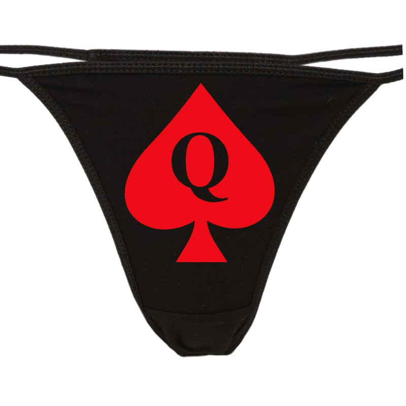 Knaughty Knickers - Queen of Spades Thong Underwear - QofS Panties for BBC Lovers - Q of S Hot Wife