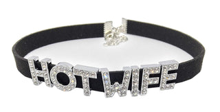 Knaughty Knickers Hot Wife Rhinestone Choker Necklace DDLG for Daddys Owned Submissive Lil Slut