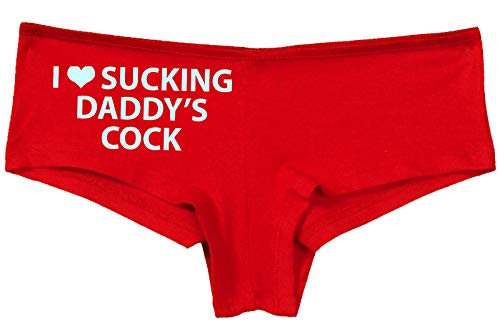 Knaughty Knickers I Love Sucking Daddys Cock DDLG Oral Slutty Red Panties