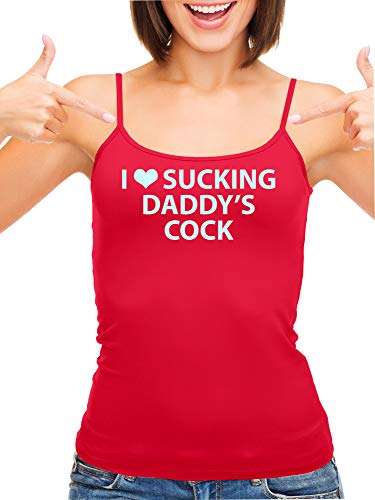 Knaughty Knickers I Love Sucking Daddys Cock DDLG Oral Red Camisole Tank Top