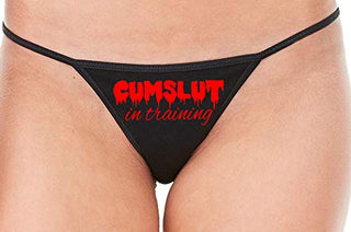 Cumslut in Training - Black String Thong
