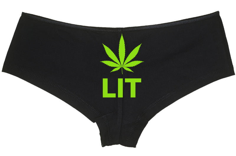 LIT with POT LEAF weed marijuana leaf pot boy short panties new boyshort color choices sexy funny ass tray rave booty great for festival