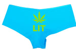 LIT with POT LEAF weed marijuana leaf pot boy short panties new boyshort color choices sexy funny ass tray rave booty great for festival