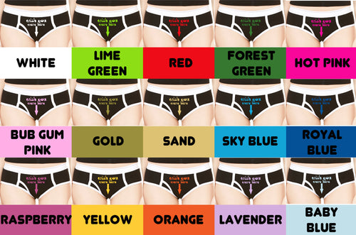 WISH YOU WERE Here boyfriends brief style panties underwear funny sexy rude oral crude risque funny gift bachelorette hen party panty game