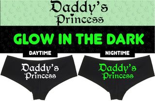 Glow in the Dark - Daddy's Princess - Black Boyshort