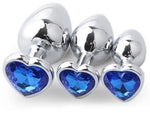 ROYAL sapphire BLUE HEART Shaped Acrylic Crystal Butt plug 3 sizes anal toy sex jewel ass dildo cglg hotwife hot wife vixen slut Princess