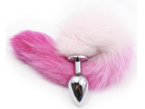Pink Gradient Tail on Anal PLUG toy Cat Fox Petplay pet play sexy ass dildo cglg shared Slut Princess Cosplay Dress Up Costume s m l 3 pack