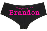 PERSONALIZED PROPERTY OF submissive owned slave boy short panty Panties boyshort sexy funny Rear Center rude slutty slut collar collared